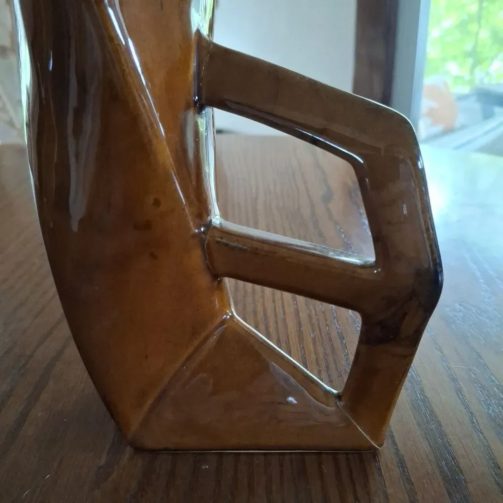 Mid Century Modern Anna Van Briggle Art Pottery Drip Glaze Vase Stein Signed Vtg